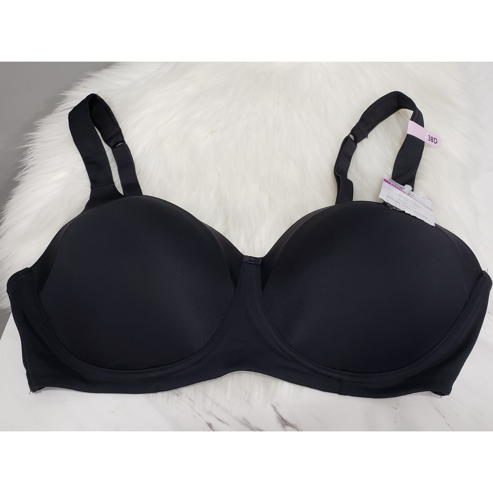 NEW SIZE 38D BLACK Playtex US4824 Shape Lined Balconette Wirefree Bra‎